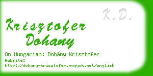 krisztofer dohany business card